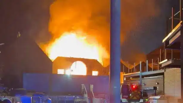 70 Firefighters Battle Massive Blaze at Southall Chapel in London