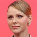 Princess Charlene Rocks Gold Suit and Sleek Side-Part at Michelin Gala