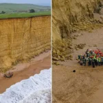 Over 40 Geology Students Defy Rockfall Warnings Under 150ft Cliff