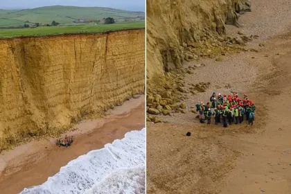 Over 40 Geology Students Defy Rockfall Warnings Under 150ft Cliff