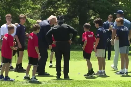 Trump Misses Multiple Putts at White House Kids’ Fitness Event